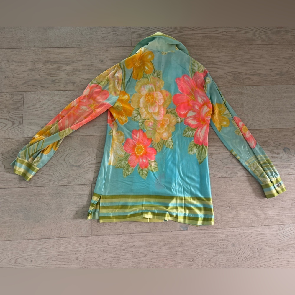 VINTAGE floral button down/pantsuit 60-70’s size small (see measurements) - Picture 12 of 15